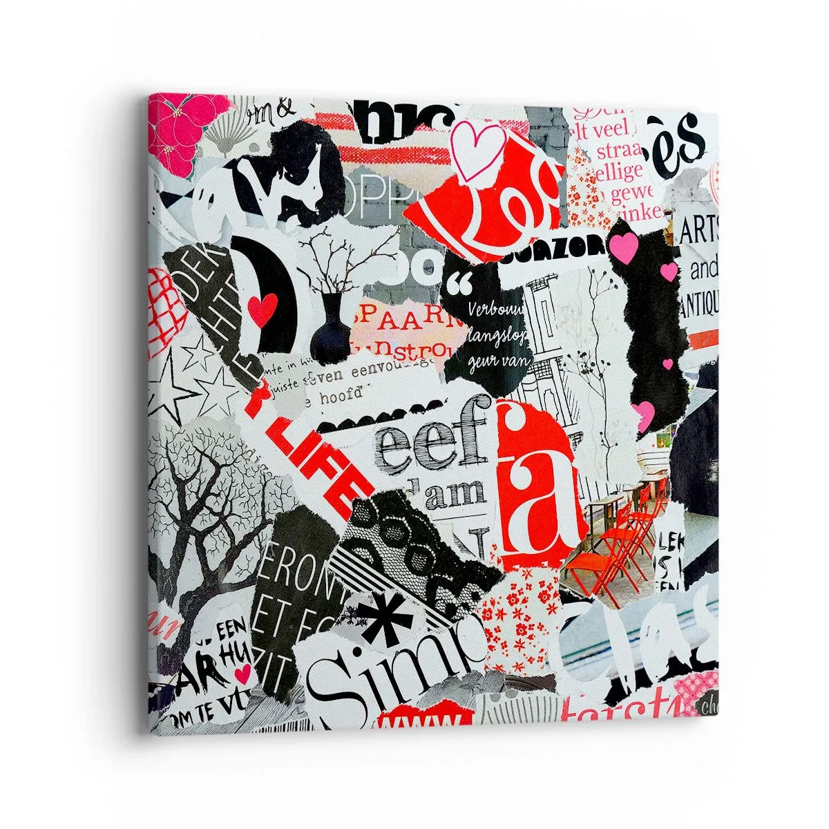 Impression sur toile - Image sur toile - Collage hipster - 40x40 cm