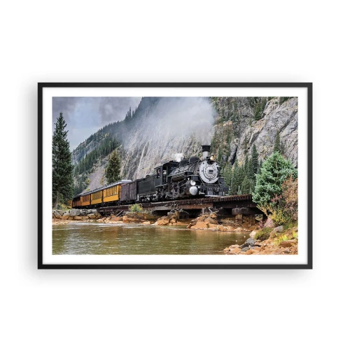 Affiche dans un cadre noir - Poster - Et lui jusqu'où? Jusqu'où? - 91x61 cm