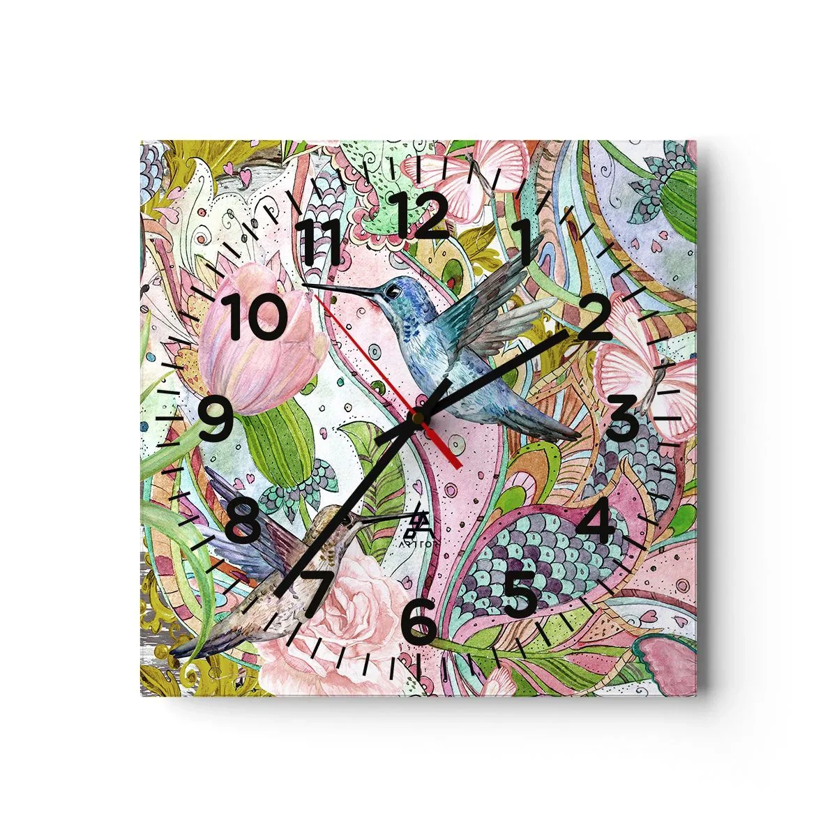 Horloge murale - Pendule murale - Empêtré dans les vignes - 30x30 cm