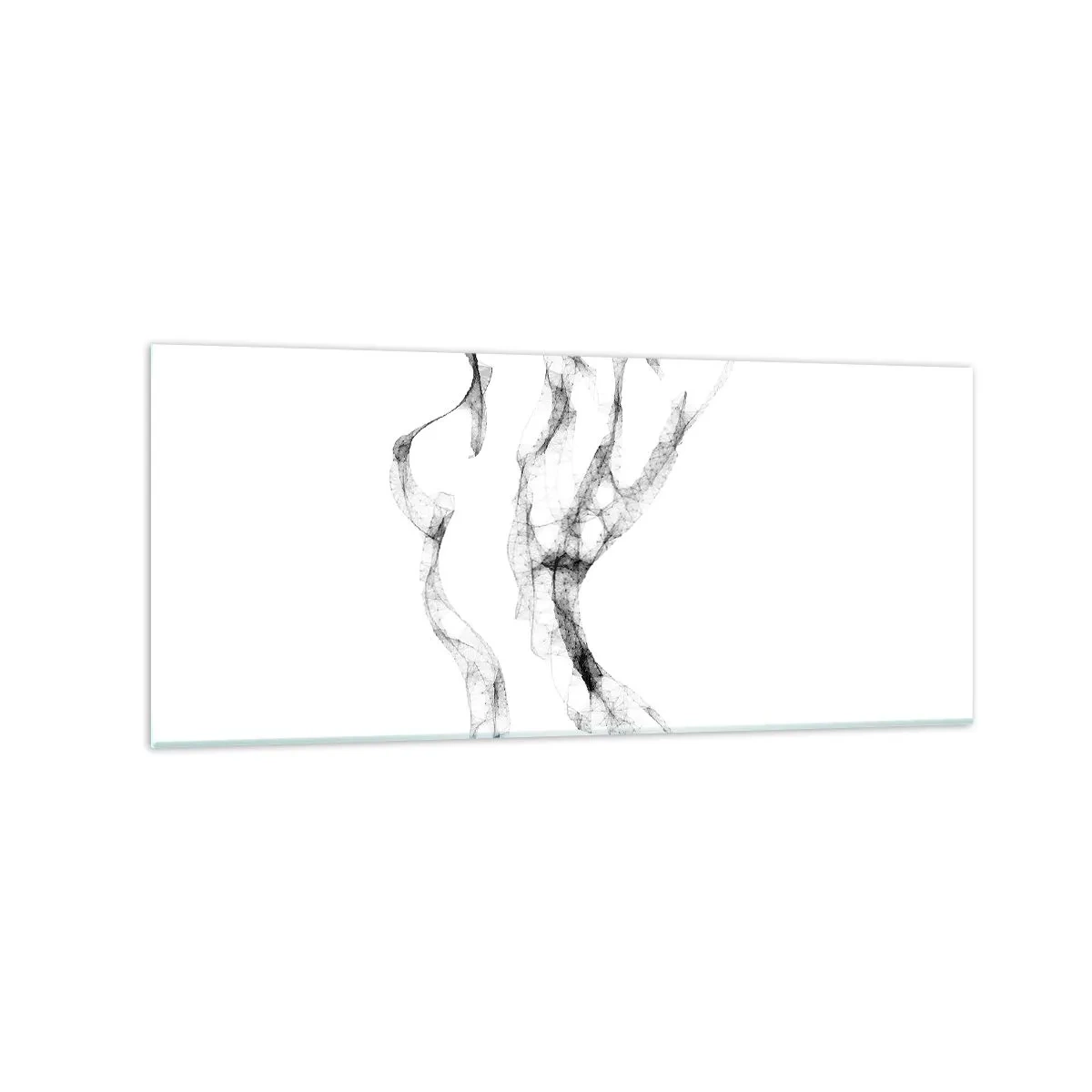Impression sur verre - Image sur verre - Des lignes délicates et abstraites ressemblant à des traînées de fumée sur un fond clair - 120x50cm - Belle et forte - Décoration murale moderne pour le salon et la chambre ARTTOR