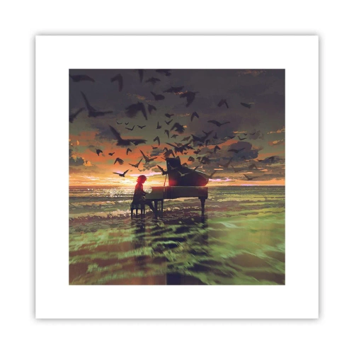 Affiche - Poster - Concert pour piano et vagues - 30x30 cm