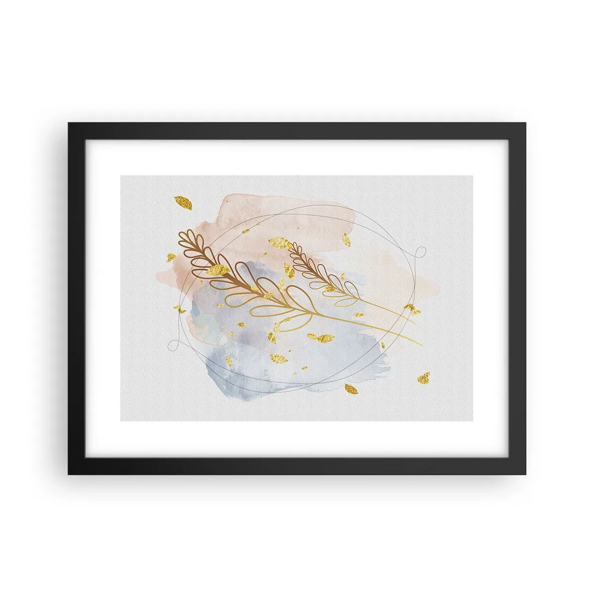 Affiche dans un cadre noir - Poster - Explosion d'or - 40x30 cm
