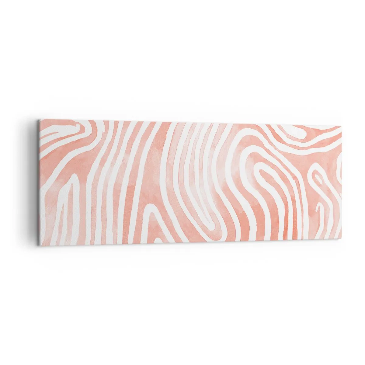 Impression sur toile - Image sur toile - Motif abstrait dans les tons de rose et de blanc - 140x50cm - Dans le labyrinthe de corail - Décoration murale moderne pour le salon et la chambre ARTTOR