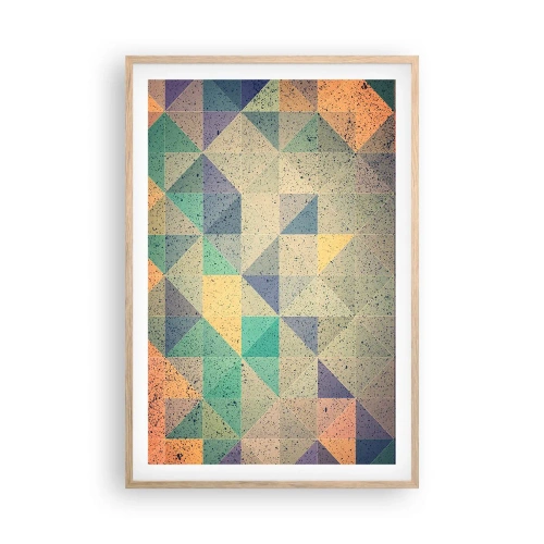 Affiche dans un chêne clair - Poster - République des triangles - 61x91 cm