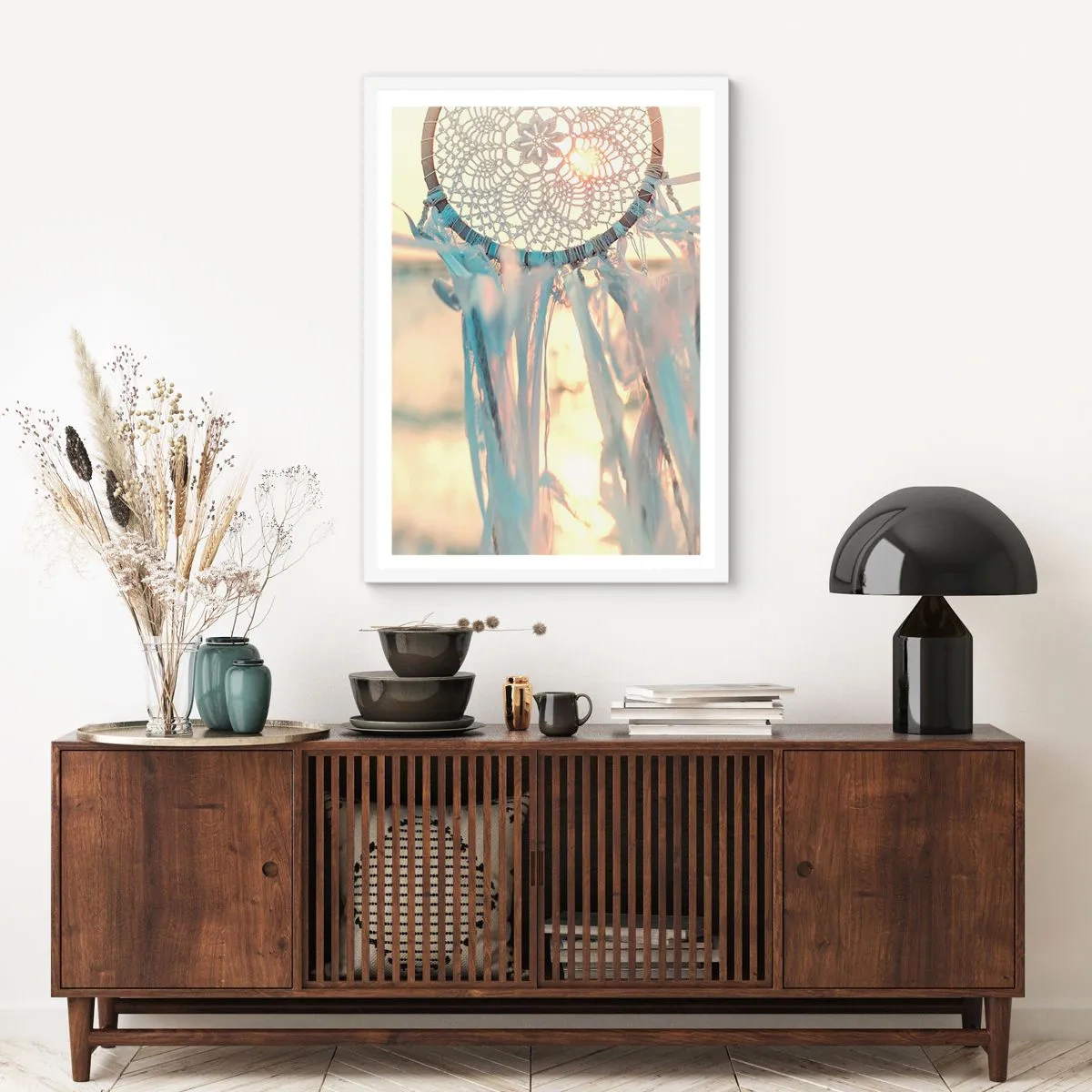 Affiche dans un cadre blanc - Poster - Totem en dentelle - 50x70 cm