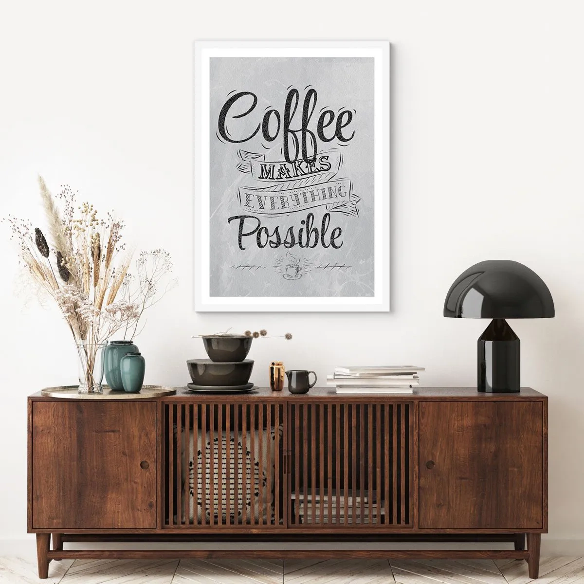 Affiche dans un cadre blanc - Poster - Comment ne pas aimer le café maintenant - 40x50 cm