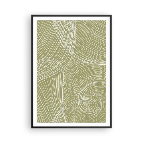 Affiche dans un cadre noir - Poster - Abstraction complexe de blanc - 70x100 cm