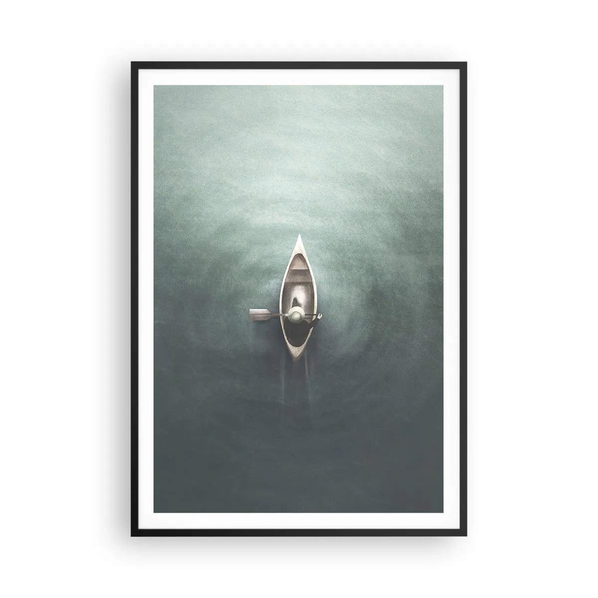 Affiche dans un cadre noir - Poster - À travers le lac de la lune - 70x100 cm