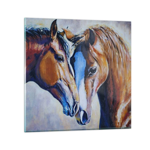 Impression sur verre - Image sur verre - Est-ce de l'amitié ? Ou de l'amour ? - 40x40 cm