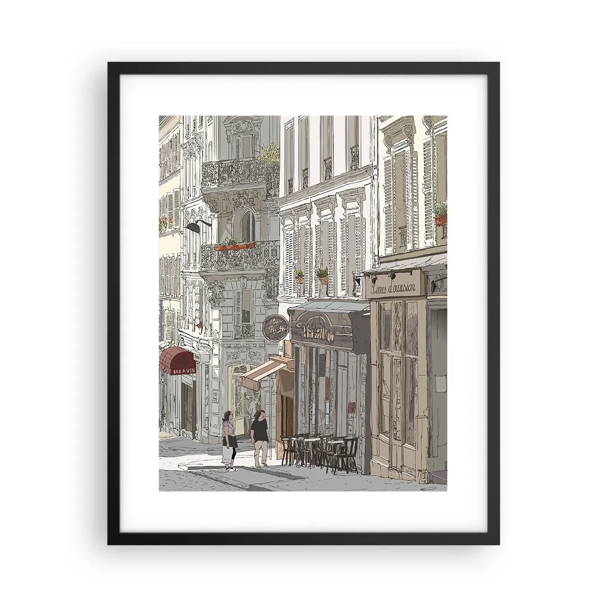 Affiche dans un cadre noir - Poster - Joie de la ville - 40x50 cm