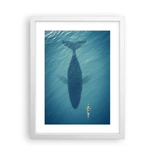 Affiche dans un cadre blanc - Poster - Rencontre sur l'océan - 30x40 cm
