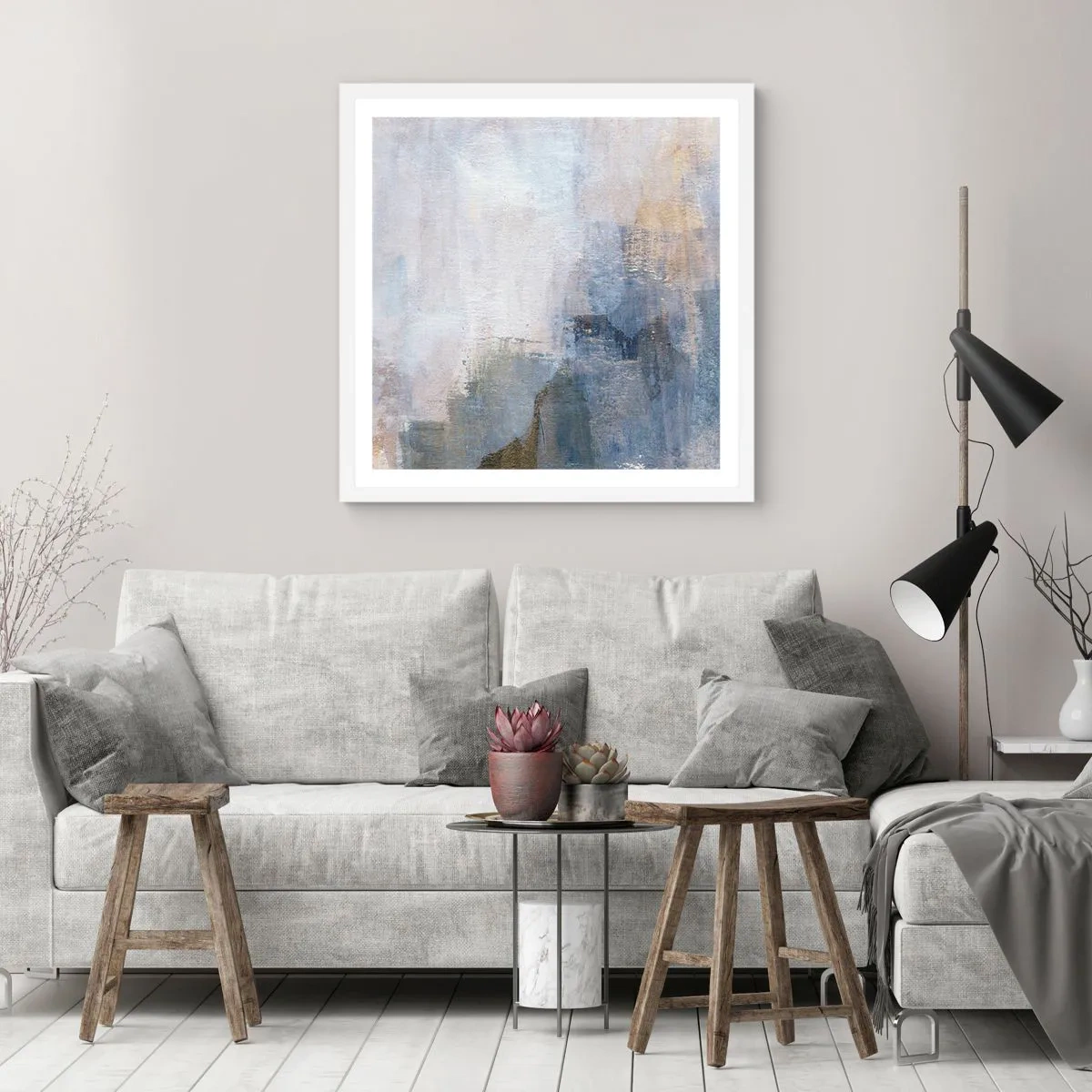 Affiche dans un cadre blanc - Poster - Tonalités et accords de couleur - 50x50 cm