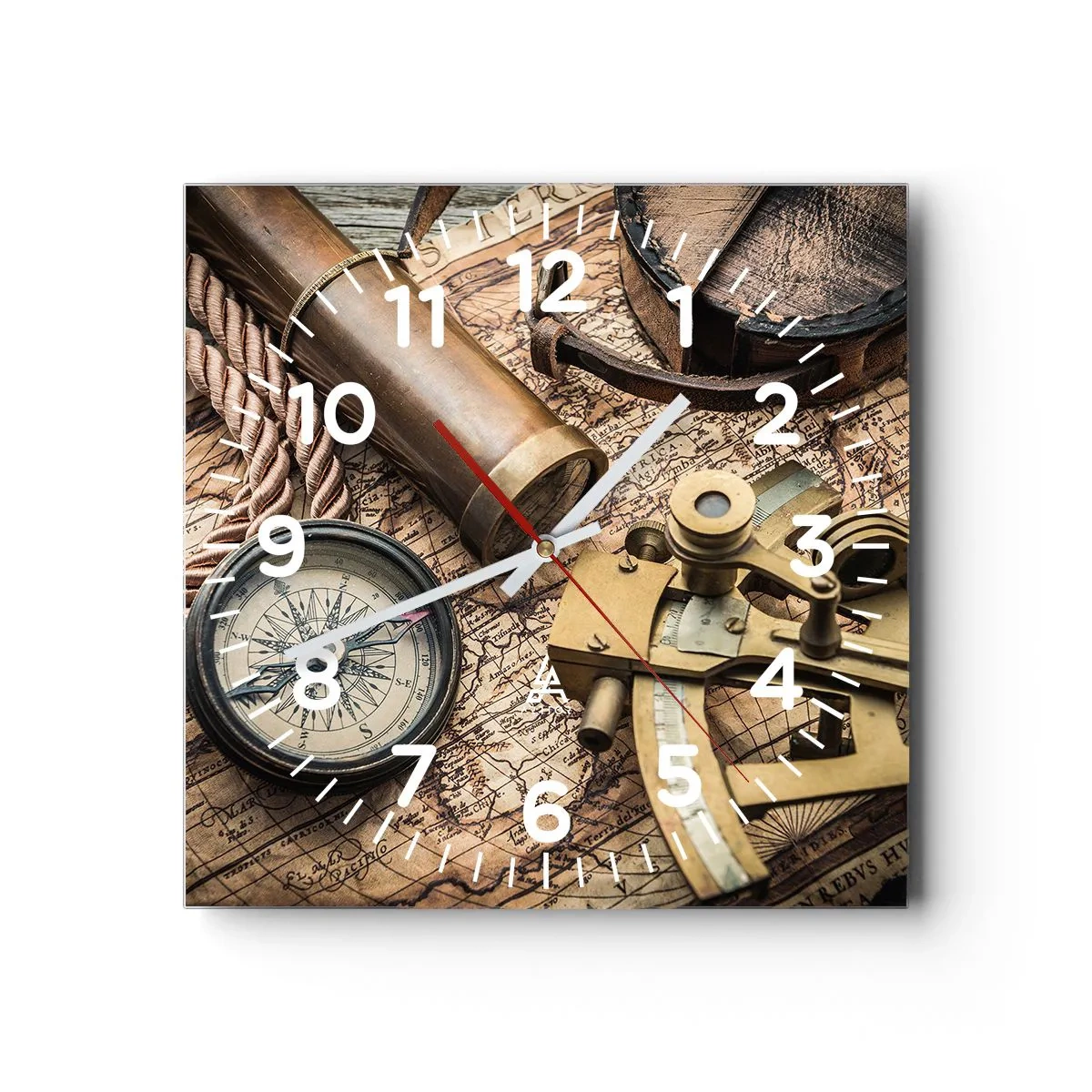 Horloge murale - Pendule murale - Fixer un cap - 30x30 cm