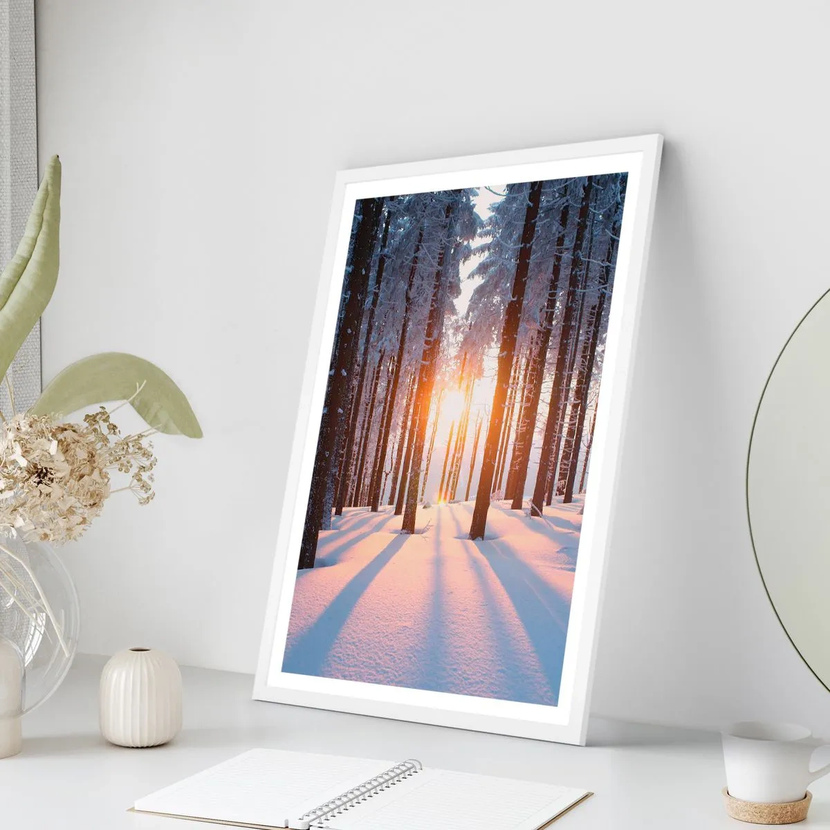 Affiche dans un cadre blanc - Poster - Clairement en noir et blanc - 30x40 cm