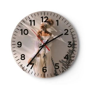 Horloge murale - Pendule murale - Le soleil et la fille - 30x30 cm