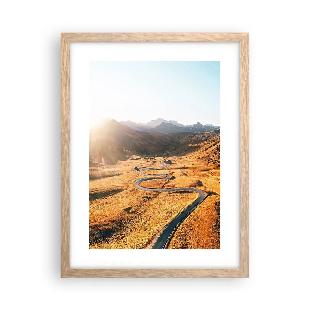 Affiche dans un chêne clair - Poster - Dans une vallée dorée - 30x40 cm