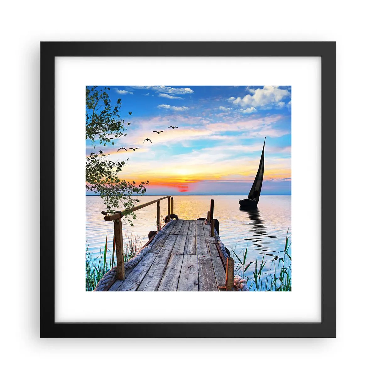 Affiche dans un cadre noir - Poster - Bonsoir! - 30x30 cm