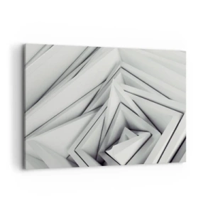 Impression sur toile - Image sur toile - Une composition abstraite de formes géométriques dans des tons de gris. - 120x80cm - Bourgeon d’angles vifs - Décoration murale moderne pour le salon et la chambre ARTTOR