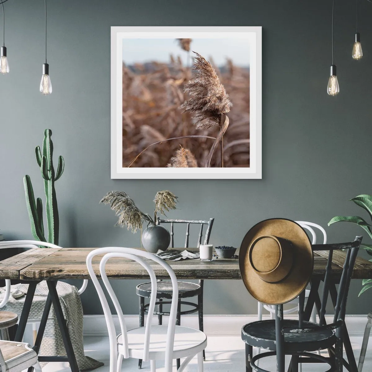 Affiche dans un cadre blanc - Poster - Il est temps de s'envoler avec le vent - 60x60 cm