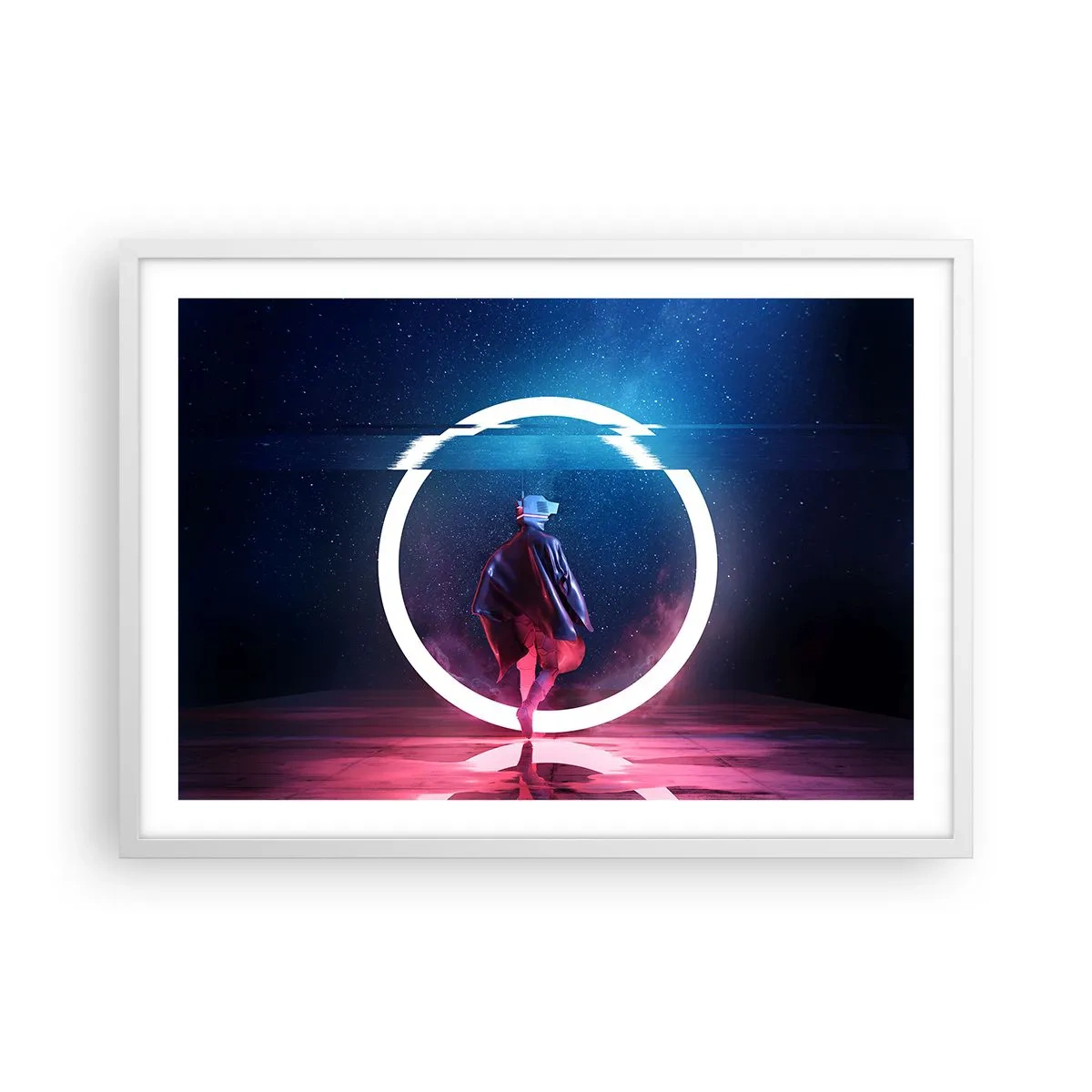 Affiche dans un cadre blanc - Poster - Entre deux mondes - 70x50 cm