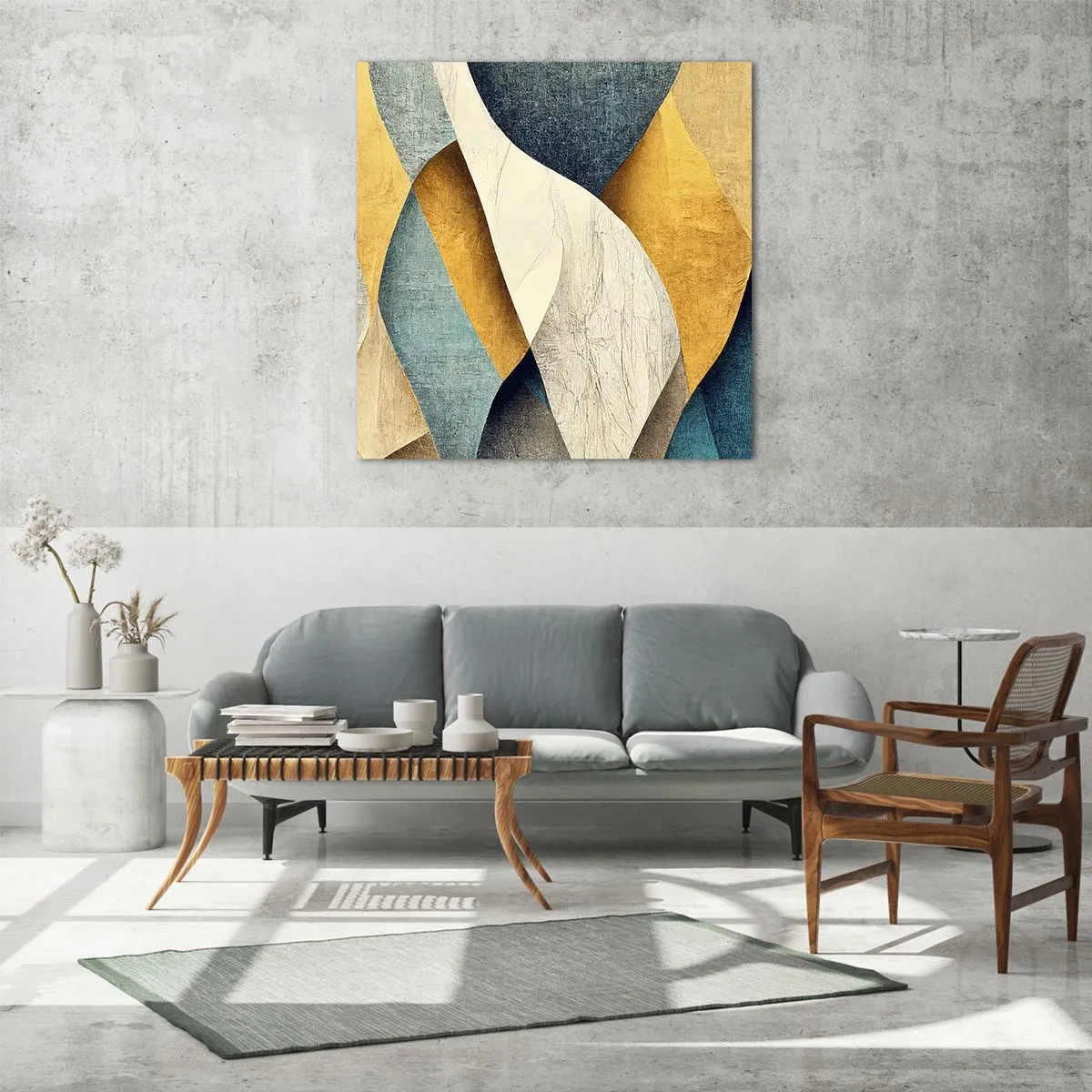 Impression sur verre - Image sur verre - Rythme et vague - 40x40 cm