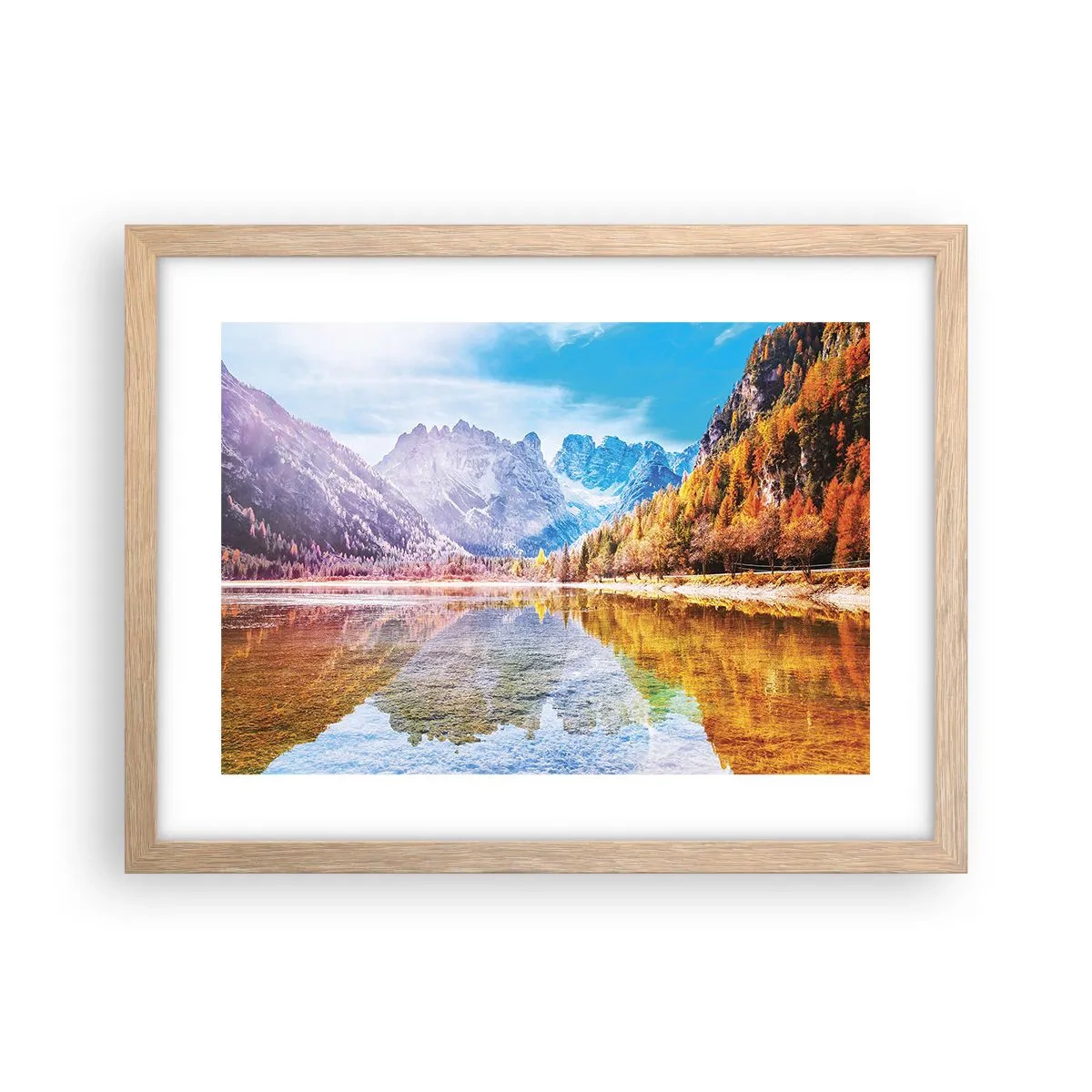 Affiche dans un chêne clair - Poster - C'est déjà le printemps à la montagne - 40x30 cm