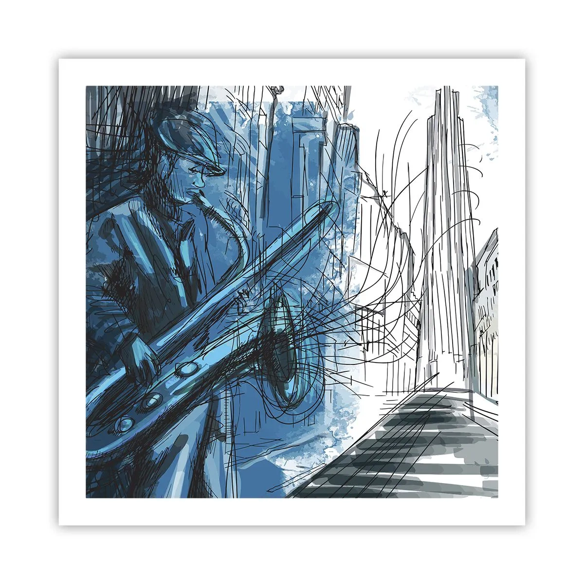 Affiche - Poster - Rhapsodie urbaine - 60x60 cm