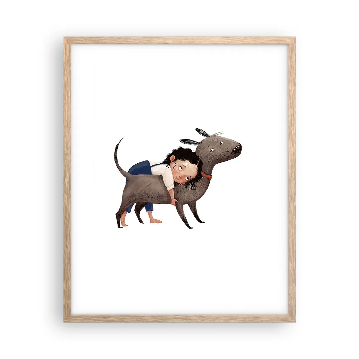 Affiche dans un chêne clair - Poster - Les meilleurs amis - 40x50 cm