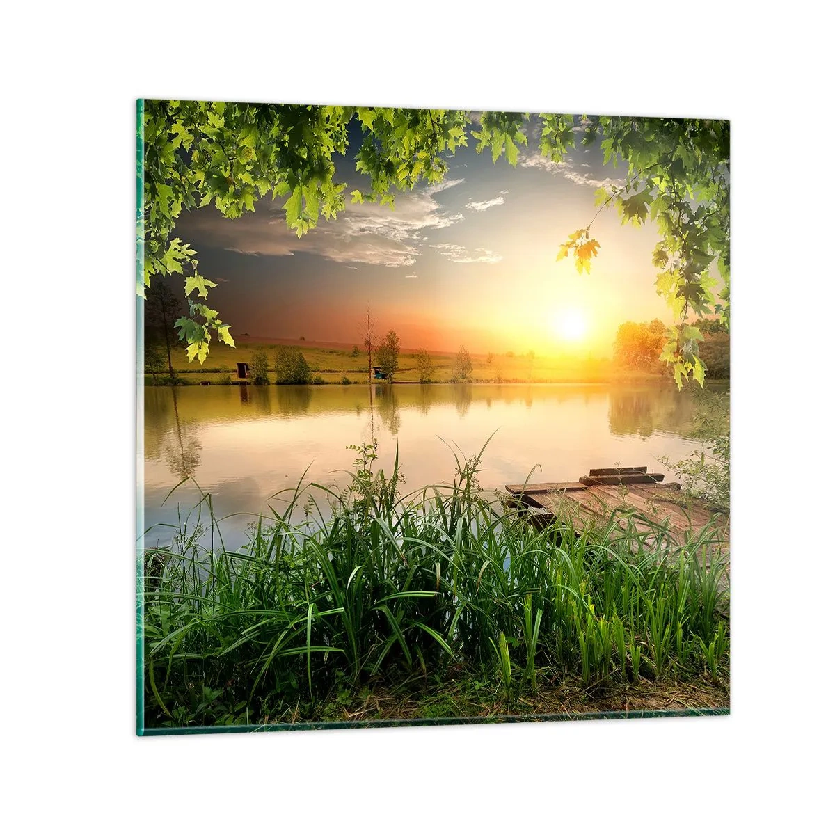 Impression sur verre - Image sur verre - Paysage dans un cadre verdoyant - 30x30 cm