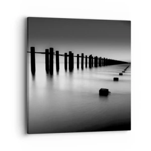 Impression sur toile - Image sur toile - Distance grise dans le brouillard - 40x40 cm