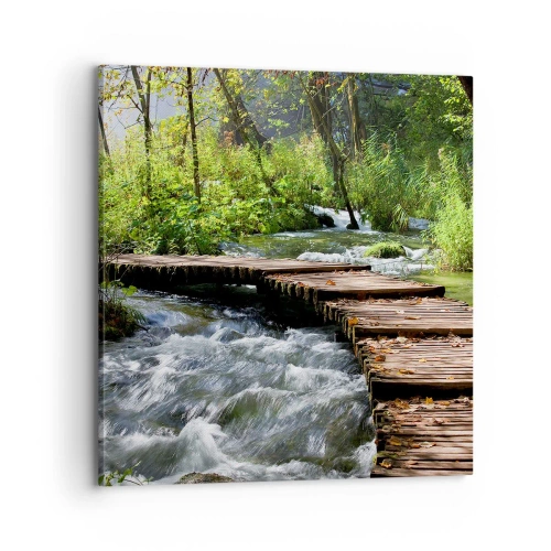 Impression sur toile - Image sur toile - Au-dessus de la cascade mousseuse - 70x70 cm