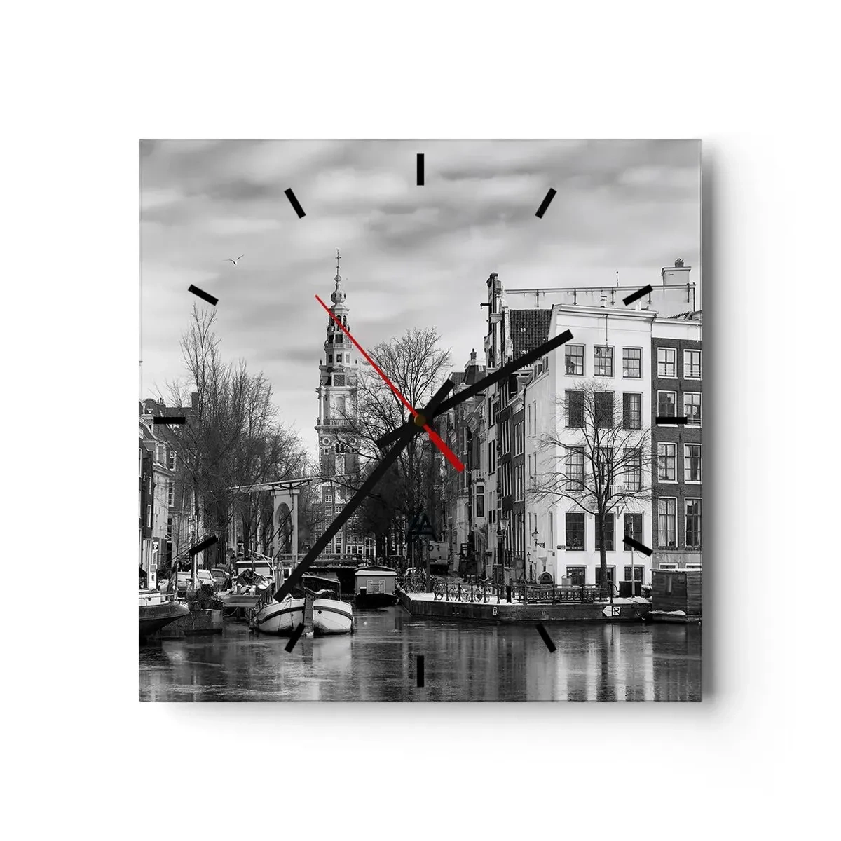 Horloge murale - Pendule murale - Climat d'Amsterdam - 40x40 cm