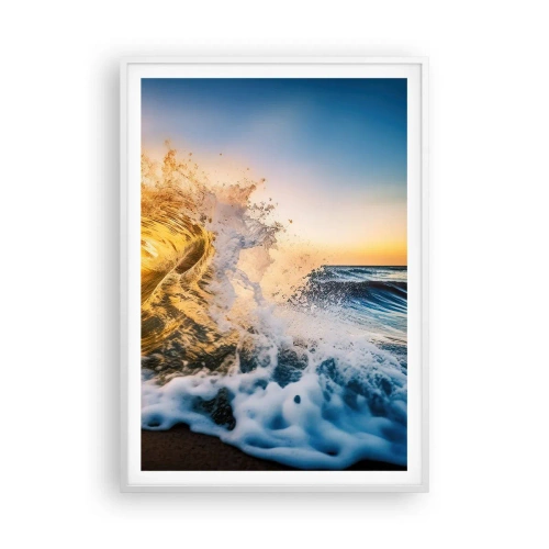 Affiche dans un cadre blanc - Poster - S'amuser dans le sable - 70x100 cm