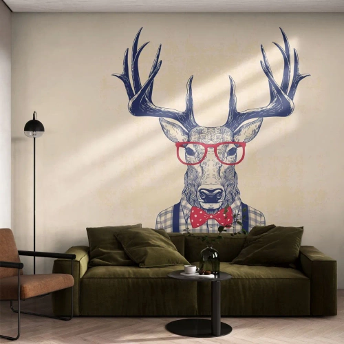 Papier peint sur mesure Autocollant Deluxe - Une extravagance amusante - Abstraction, Cerf, Hipster