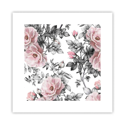 Affiche - Poster - Se perdre dans les fleurs des roses - 30x30 cm