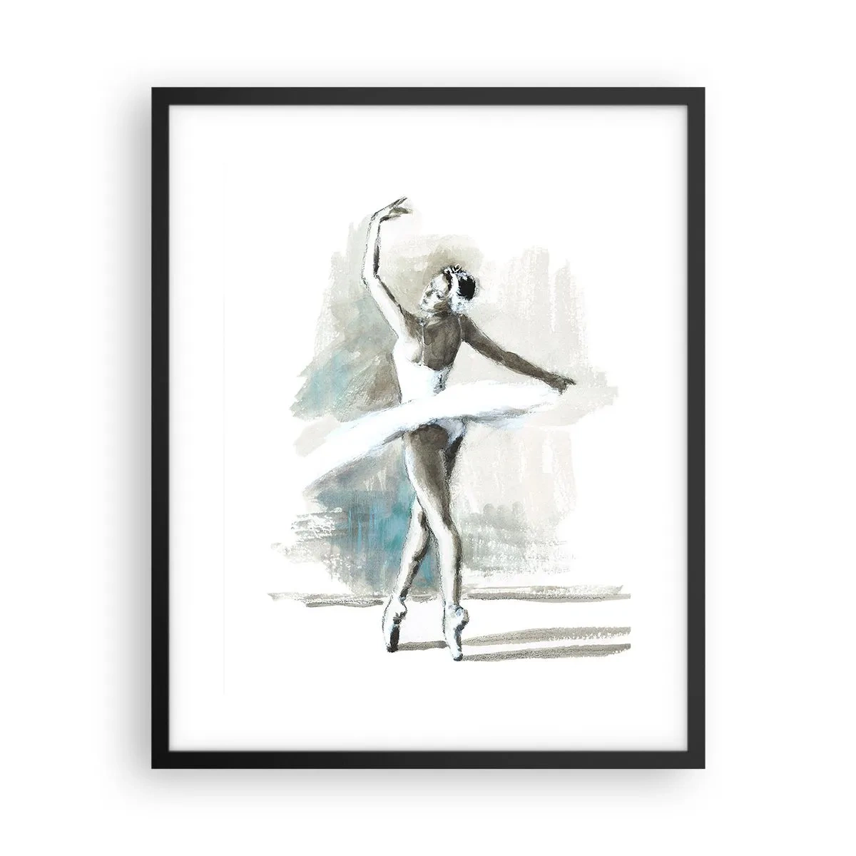 Affiche dans un cadre noir - Poster - Enchantement du cygne - 40x50 cm