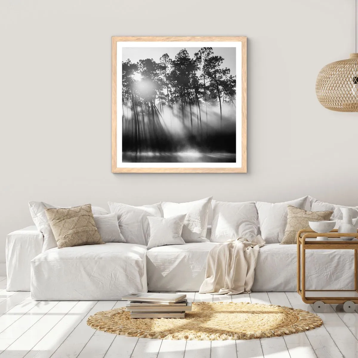 Affiche dans un chêne clair - Poster - Soleil inarrêtable - 30x30 cm