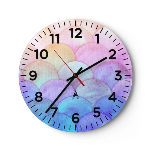Horloge murale - Pendule murale - Écailles de perles - 30x30 cm