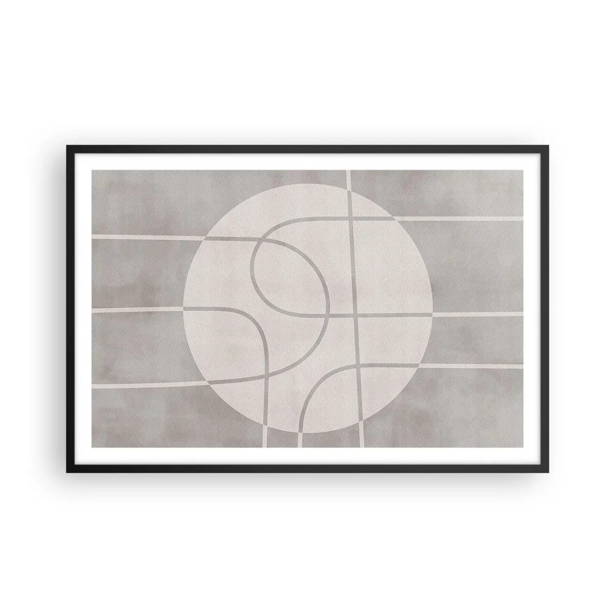 Affiche dans un cadre noir - Poster - Circulaire et tout droit - 91x61 cm