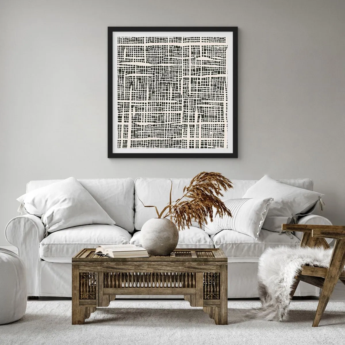 Affiche dans un cadre noir - Poster - Composition tissée - 30x30 cm