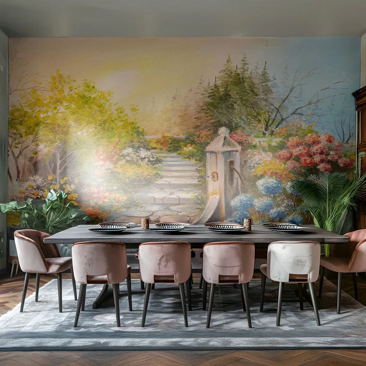 Papier peint sur mesure Standard Eco - En pleine floraison - Jardin, Fleurs, Nature