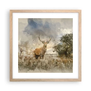 Affiche dans un chêne clair - Poster - Dignité - force - majesté - 40x40 cm