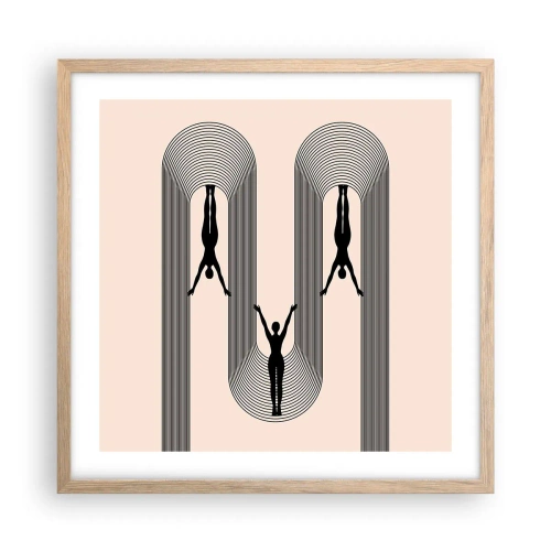 Affiche dans un chêne clair - Poster - Les jambes en l’air - 50x50 cm