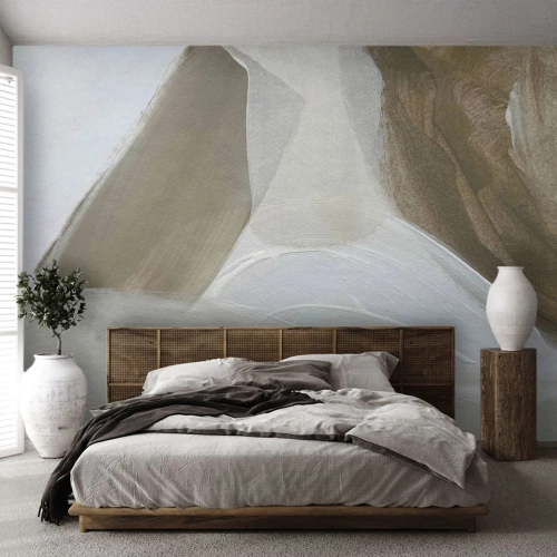 Papier peint sur mesure Premium Canvas - Une vague de blanc - Brillant, Morceau, Minimaliste