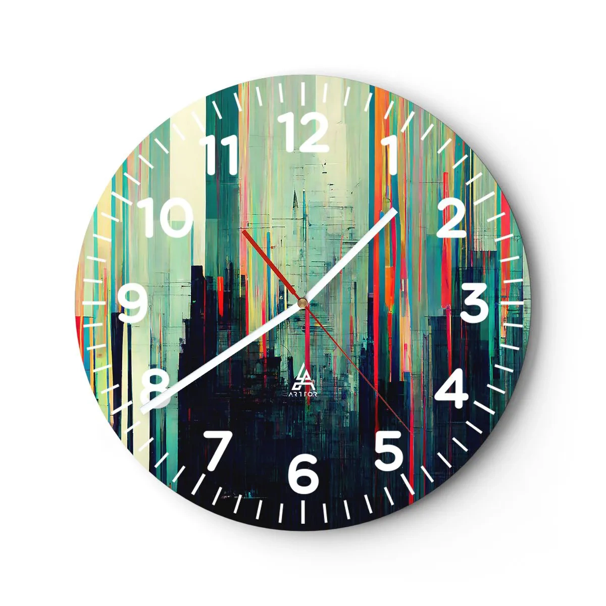 Horloge murale - Pendule murale - Ville futuriste - 30x30 cm
