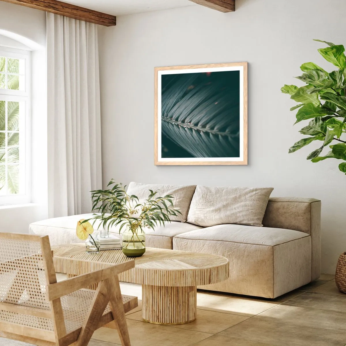 Affiche dans un chêne clair - Poster - Précision de la nature - 50x50 cm