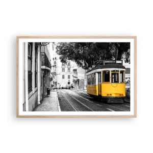 Affiche dans un chêne clair - Poster - Et du fado en arrière-plan - 91x61 cm