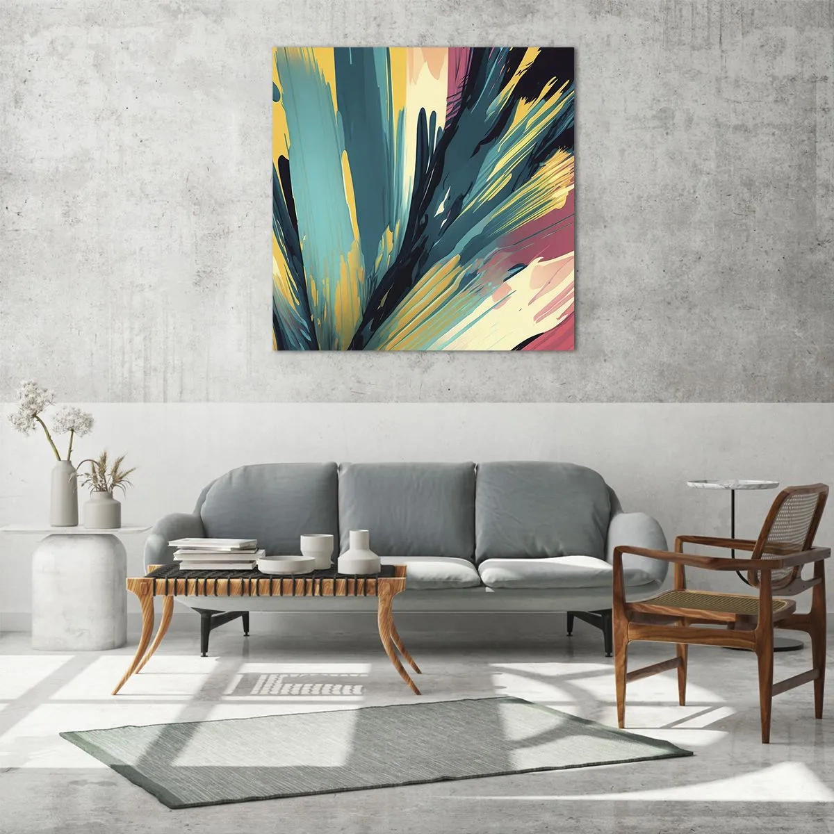 Impression sur verre - Image sur verre - Composition – une explosion de joie - 40x40 cm