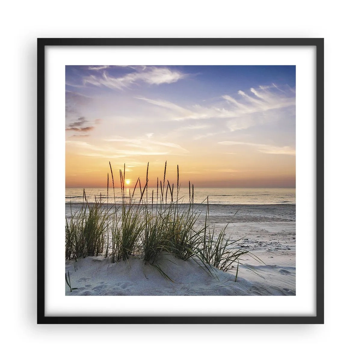 Affiche dans un cadre noir - Poster - Regarde, pense, ressent - 50x50 cm