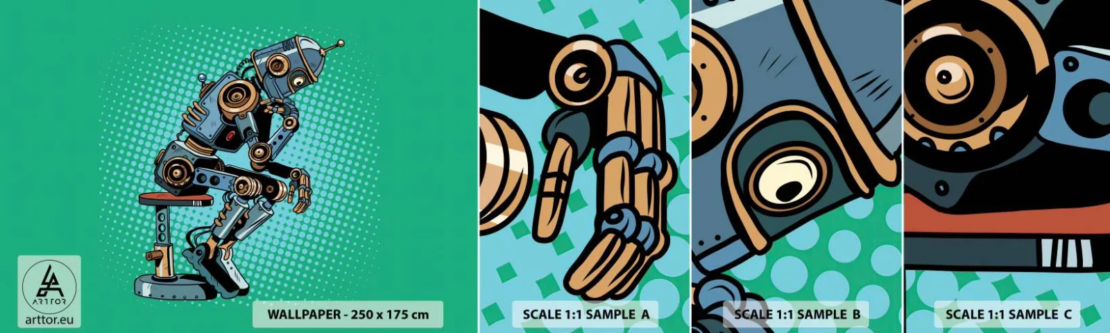 Échantillon De Papier Peint Standard Eco - Au-dessus de l'essence de l'être - Abstraction, Robot intelligent, Pour les enfants - 100x30 cm